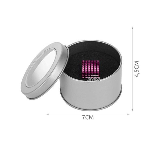 Magnetiniai rutuliukai 216 vnt. 3mm. "Rožiniai"